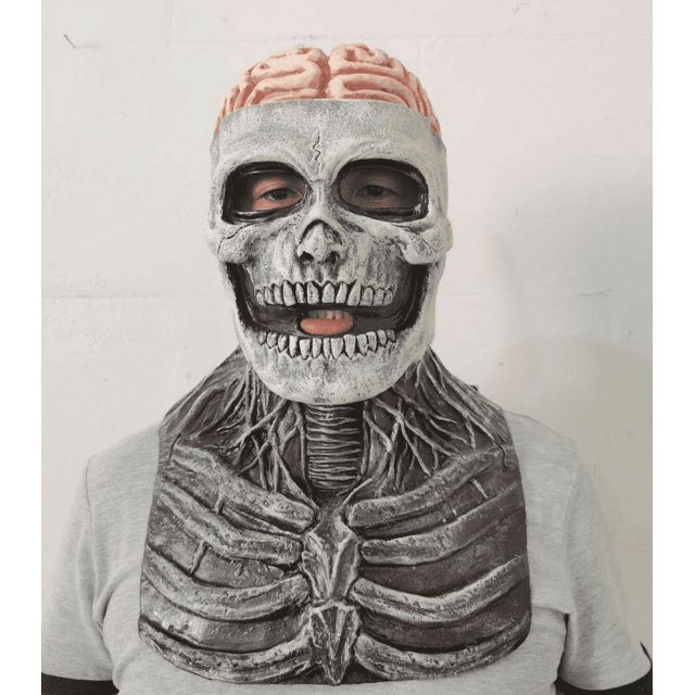 Casco de terror, divertido, aterrador, gritando, máscara de látex, máscara de calavera de Halloween
