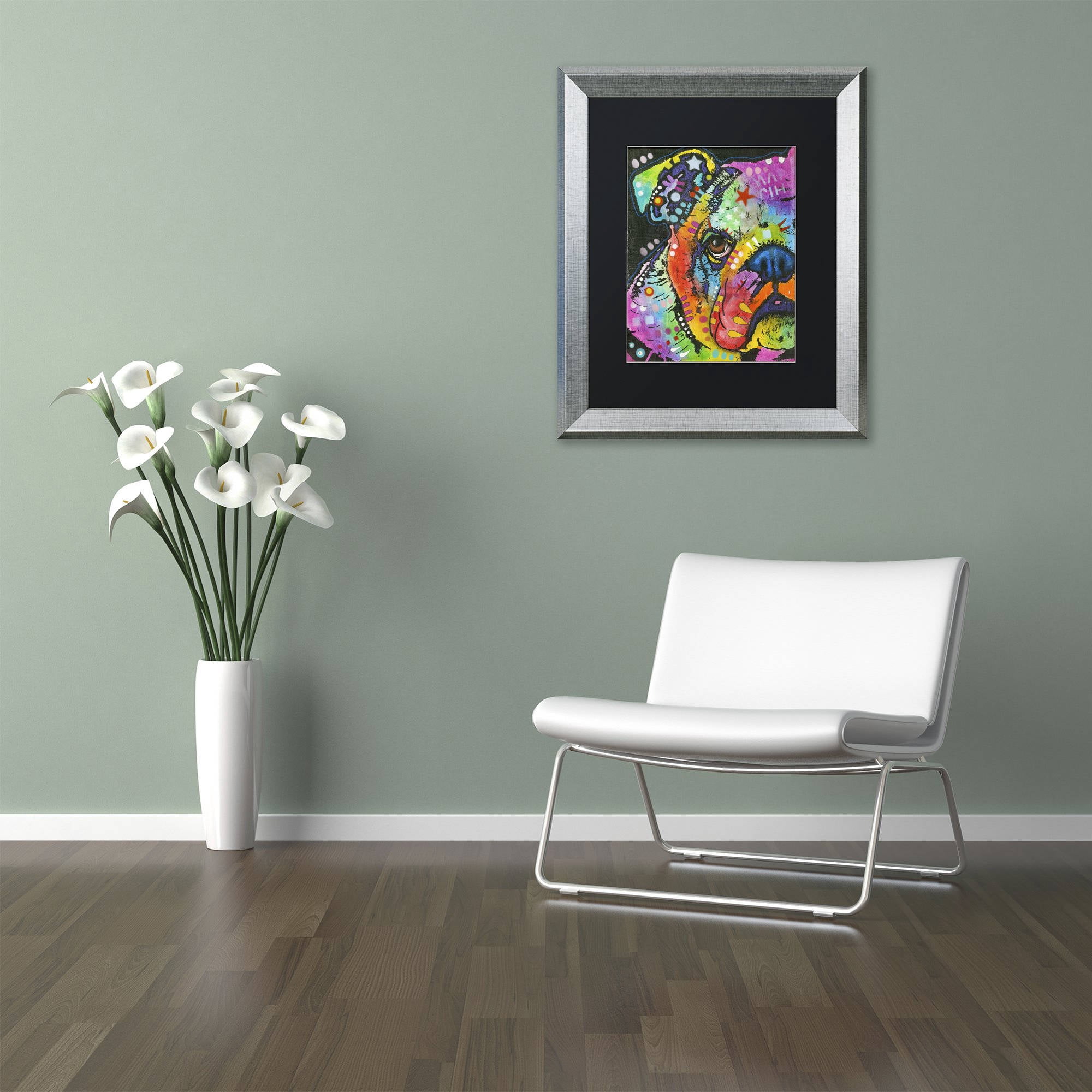 Trademark Fine Art "What you lookin at" Canvas Art by Dean Russo, Black Matte, Silver Frame