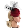 thumbnail image 3 of Miangastore Fascinator Hat For Women Claret Mesh Net Design 1Pcs 6.3X5.1X2.0In, 3 of 9