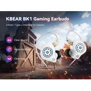 KBEAR IEM Headphones Bang-K,Wired Gaming Earbuds 1DD HiFi Earphones with 2 PIN-C Detachable Cable for Gamers Musicians