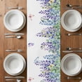 thumbnail image 4 of Table Runner 36 Inches Long for Kitchen Dining, Wisteria Dresser Scarf Farmhouse, Dining Table Decorations for Wedding/Parties, Purple Flowers Leaves Butterflies Botanical Spring 13 x 36 In, 4 of 8