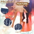 thumbnail image 3 of Uxcell Sequin Chainette Fringe Trim Tassel Sewing Trim Fringes for Latin Dress Stage Dance Navy Blue 5 Yard x 4 In, 3 of 7