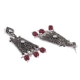thumbnail image 4 of Efulgenz Indian Oxidized Jewellery Antique Jhumka Jhumki Floral Earrings with Ear Support Chain Hair Accessories for Women, 4 of 5
