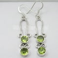 thumbnail image 2 of SilverStarJewel 925 Silver Peridot Earrings 2" Women Stone Jewelry, 2 of 3