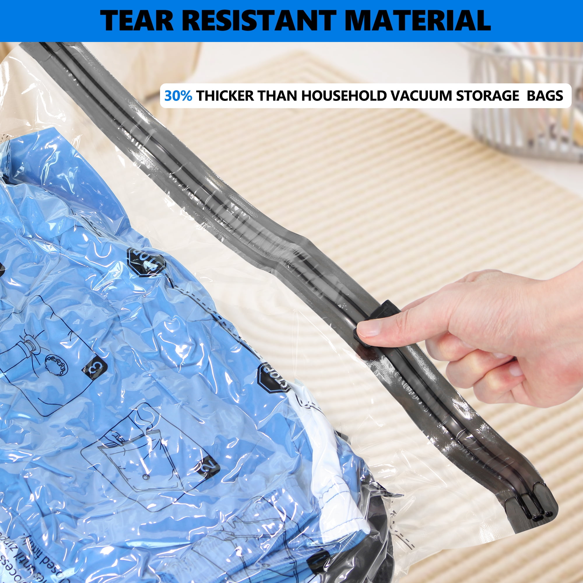 Tooloton 12-Pack Travel Vacuum Storage Bags with Electric Pump, 4L+4M+4S for Clothes & Suitcase