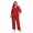 Wine Red, variant on Women's Plus Size 2 Piece Pant Suit, Sequin Layer Keyhole Neck 3/4 Split Sleeve Top Elastic Waist Wide Leg Pants Outfit for Mother of Bride Wedding Guest