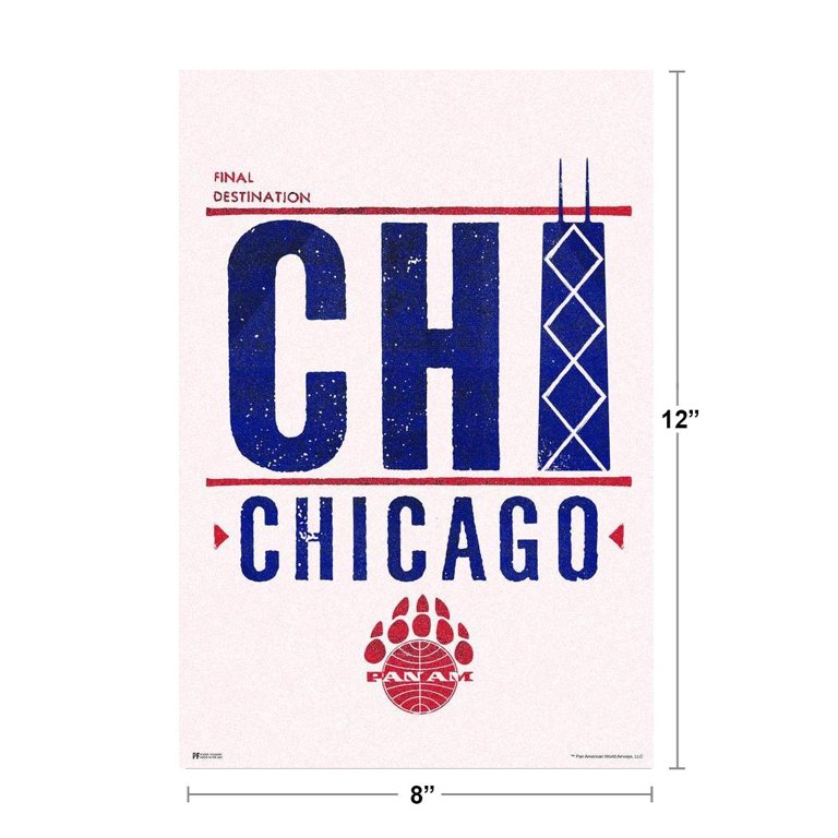 Chicago Cubs Vintage Style Travel Poster Personalize With a 