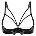 thumbnail image 3 of Lencería para mujer, sujetadores sexis con lazo y aros, sujetador Porno, Tops con tiras, copa abierta, sujetador de cuero, lencería, ropa interior, 3 of 5
