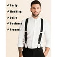 thumbnail image 5 of Men Button Suspenders Adjustable, Heavy Duty Y-Back Elastic Tuxedo Elastic Mens Suspenders with Leather Buttons End, 5 of 10