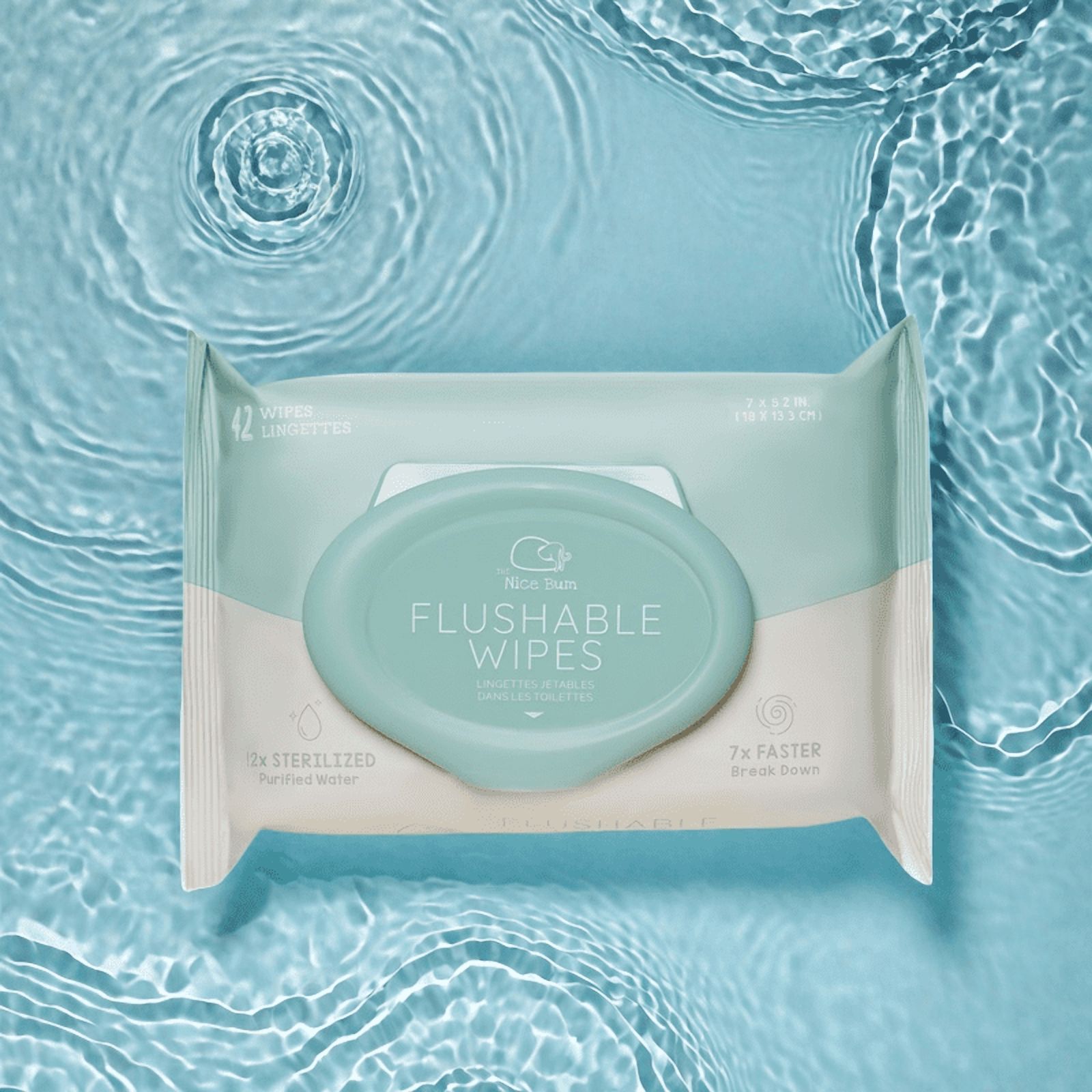 The Nice Bum Flushable Wipes, Adult Wet Wipes with EDI water, Bundle Wipes 42 ct * 6 packs