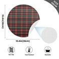 thumbnail image 2 of Ryvnso Red and Green Check Grid Round Plate Mats Dining Table Placemat Set of 4 for Holiday Decoration, 2 of 7
