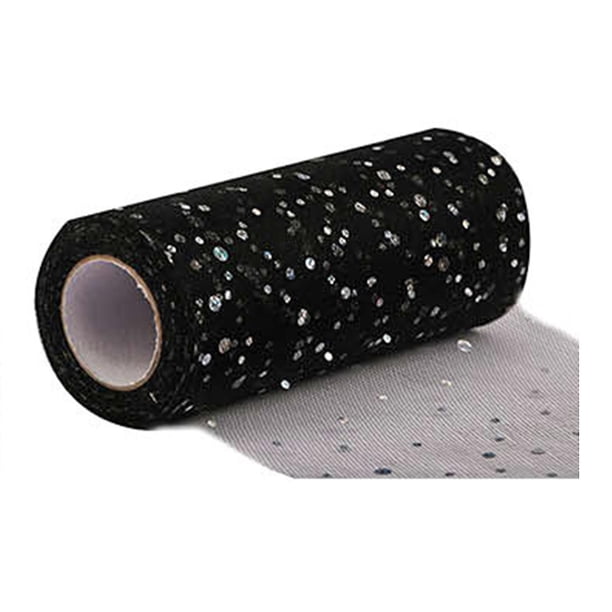 Jikaix 1 Rollo de Adorno de Purpurina Rollo de Tul Sin Olor Red Hilado Decoraciones de Guirnalda Cinta Transparente para Interiores