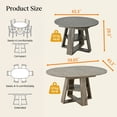 thumbnail image 7 of Miniyam Extendable Round Dining Table for 4–8 People, 43.3” to 59” Retractable Kitchen Table with Storage Shelf, Farmhouse Dining Table, Gray, 7 of 7