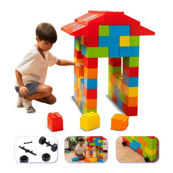 MassBricks Jumbo Plastic Building Blocks, 86 Pieces, Age 1 - 8