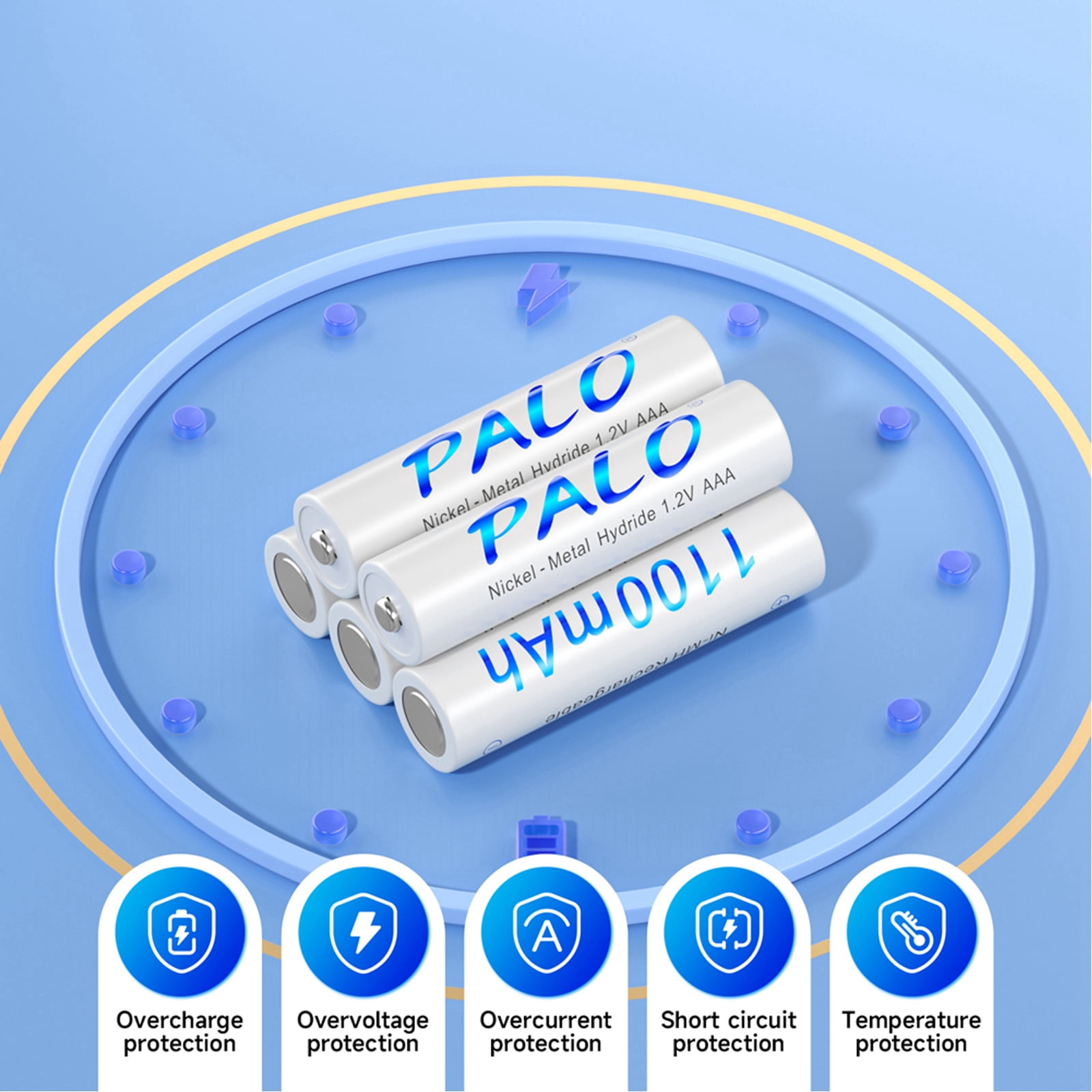 Palogreen 16 Pack Ni-MH Rechargeable AAA Batteries 1.2V 1100mAh with 16 Slot AA and AAA Battery Charger for AA and AAA NiMH NiCD Batteries
