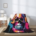 thumbnail image 2 of Sikiie Colorful Skull Cozy Flannel Fleece Throw Blanket: Lightweight & Thick for All Seasons - Perfect for Women, Men, & Kids"50"x40", 2 of 6