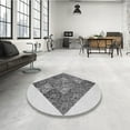 thumbnail image 4 of Ahgly Company Machine Washable Indoor Round Transitional Smokey Gray Area Rugs, 6' Round, 4 of 7
