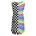 thumbnail image 3 of Kawaii 80's Pattern 1 Sleeveless U-Neck Fake Two Piece Dress prom dresses party dress women elegant luxury, 3 of 6