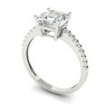 thumbnail image 2 of 2.7 ct Cushion Cut White Sapphire Solitaire with Simulated Diamond Accents 14K White Gold Womens Engagement Ring, 2 of 6