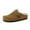 Camel, variant on Cushionaire Haven Genuine Leather Clogs for Women – Faux Fur Lined Slip-On Womens Shoes with Cork Footbed and Adjustable Buckle
