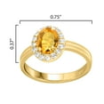 thumbnail image 3 of Gold Over Sterling Silver with Natural Citrine and White Topaz Halo Ring, 3 of 3