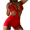 thumbnail image 5 of QLEICOM Womens Swimsuits Tummy Control Plus Size Swimsuit Coverup Vacation Beach Split Print Stitching Swimsuit Bikini Swimsuit Red S, 5 of 7