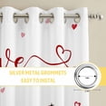 thumbnail image 6 of Love Heart Valentine's Day Kitchen Curtains Window Panels, Eucalyptus Botanical Red Pink Insulated Window Treatment Curtain, Grommet Curtains for Bedroom/Living Room/Bathroom, 2 Piece 52"Wx45"L, 6 of 8
