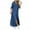 Blue, variant on LYXSSBYX Long Sleeve Dresses Hot Sale Clearance Fashion Womens Casual Loose sexy Long Sleeve Pocket Button Shirt Print Dress