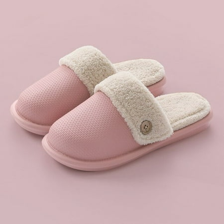 

CoCopeaunt New Winter Slippers Warm Men Shoes Waterproof Women Couples Non-Slip Plush Cotton Indoor Outdoor Cozy Home Autumn Thick Hee