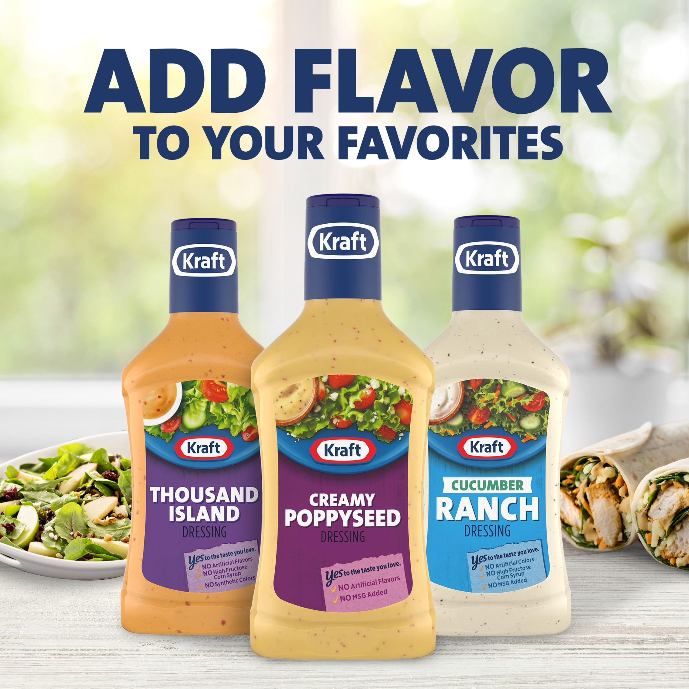 Kraft Creamy Poppyseed Dressing, 16 fl oz Bottle