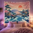 thumbnail image 2 of Snow Capped Mountain with Resembling Conical Peak Gradients, Mystical Fantasy for Space Lovers, Galaxy Room Decor, Housewarming Gift, Tapestry Wall Hanging for Bedroom and Dorm, 2 of 6