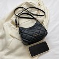 thumbnail image 2 of Bolsos cruzados de cuero de PU con correas dobles Bolsos de mano Hobo para mujer (Negro), 2 of 9