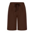 thumbnail image 4 of Rezuofi 1 Pcs Summer Shorts for Women Loose Fit Knee Length Bermuda Shorts with Drawstring Pockets Casual Beach Half Pants 2025 Clearance, 4 of 6