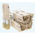 thumbnail image 1 of Paquete de 50 pinceles desechables de cerdas naturales de 1 pulgada con mango de madera para pintura acrílica, tintes, barnices, acuarelas, muebles, pegamentos, pintura mural y yeso., 1 of 5