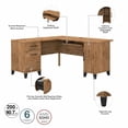 thumbnail image 4 of Bush Furniture Somerset 60" L Desk and Hutch with Storage, Fresh Walnut, 4 of 11