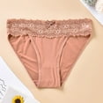 thumbnail image 2 of Fiaer,High Cut Brazilian Underwear for Women,Womens Lace Trim Full Coverage Panties High Waisted Stretch Briefs Beige XL, 2 of 3