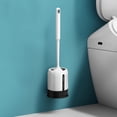 thumbnail image 2 of Meitianfacai Silicone Toilet Brush Set, Toilet Bowl Brush and Holder with Long Handle, Toilet Cleaner Brush for Bathroom Deep Cleaning, Elegant Toilet Scrubber Bathroom Decor Accessories, 2 of 9