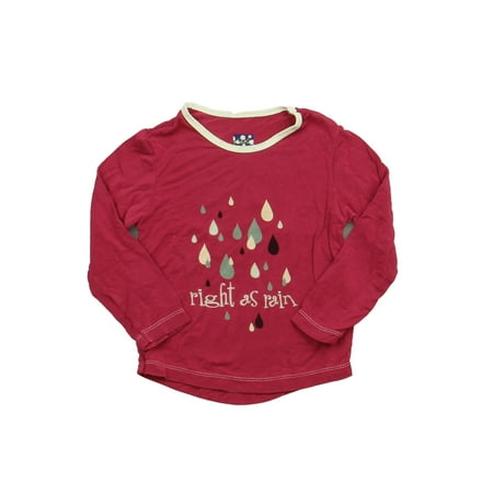 

Pre-owned Kickee Pants Girls Maroon | Gray Long Sleeve Shirt size: 18-24 Months