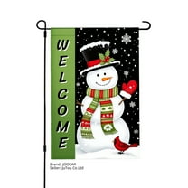 JOOCAR Welcome Snowman with Cardinal Garden Flag for Winter Christmas Home Outdoor Garden Yard Door Decor 12x18 inch