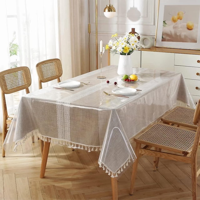 BR Mantel Rectangular - 150 * 260 Cm, Transparente, Impermeable, Resistente Al Aceite, Antideslizante, Protector De Mesa Lavable