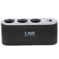 thumbnail image 4 of Car Charger Lighter Socket Splitter 3-Port Adapter with USB Port Plug-in Black Power Strip Multi Outlet for  AT&T Samsung Galaxy Note 3 - Sprint Samsung Galaxy Note 3 - T-Mobile Samsung Galaxy Note 3, 4 of 9