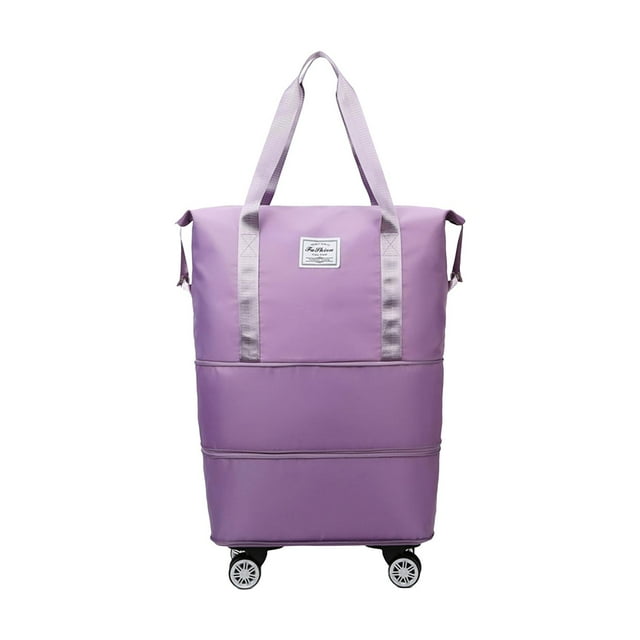 Bolsa de lona ligera de gran capacidad para zapatos, impermeable, expandible, plegable, para fitness y exteriores. púrpura