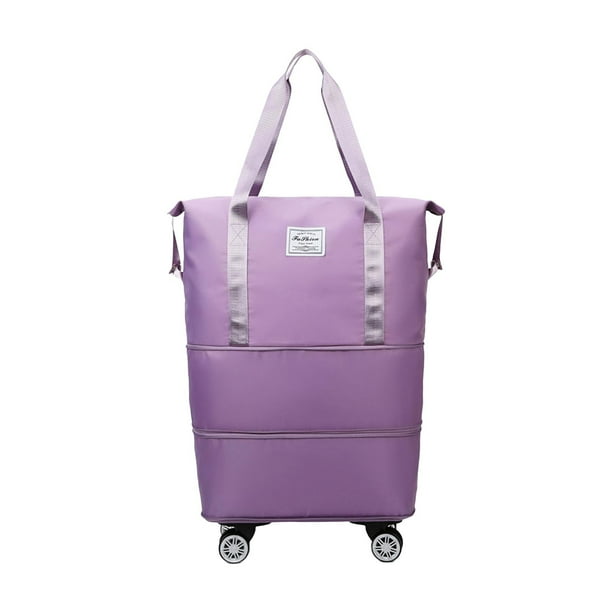 Bolsa de lona ligera de gran capacidad para zapatos, impermeable, expandible, plegable, para fitness y exteriores. púrpura
