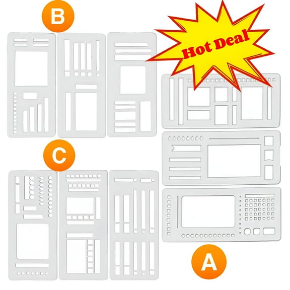 CCOCC Calendar Stencils for Planners,9-Pack Bullet Journaling Stencil for 5mm Dot Grid,Handmade Flexible Record Template for Journaling,Calendar & Craft Supplies (Set)
