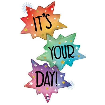 51 inch Opal It's Your Day Burst Foil Mylar Balloon - Party Supplies Decorations