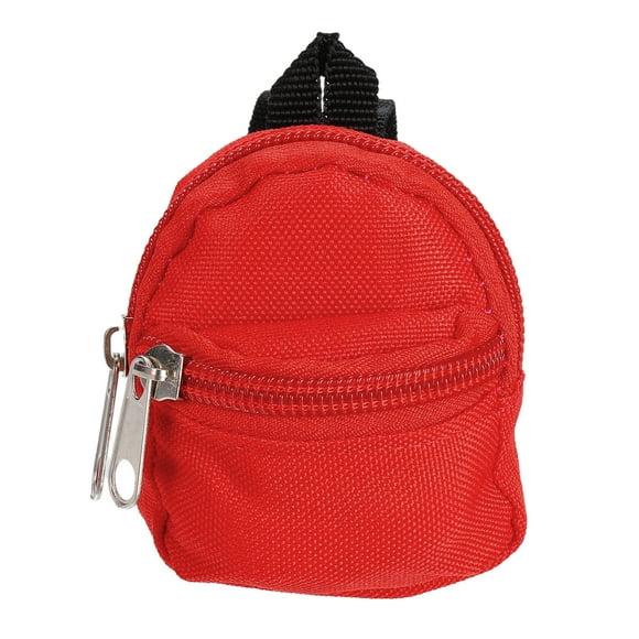 Uxcell Mini Doll Zipper Backpack, Tiny Doll Backpack Model Dollhouse Accessory Cute Miniature Bag Perfect for Girl & Dollhouse Decor Accessories & Daily Supplies(Dark Red)