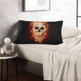 thumbnail image 5 of Plush Throw Pillow Covers, Satanic Skull Flames Darkness Pillow Cases with Invisible Zipper, Breathable Microfiber Pillow Cases Standard Size for Sleeping Bedroom Sofa Living Room 20x30, 5 of 5