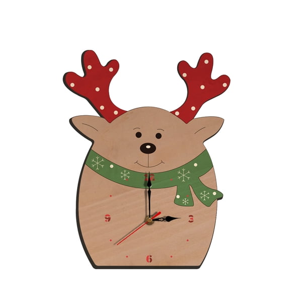 Reloj de pared decorativo navideño Reloj de dormitorio infantil de dibujos animados Reloj impreso para sala de estar sd003 Inevent HA001595-03