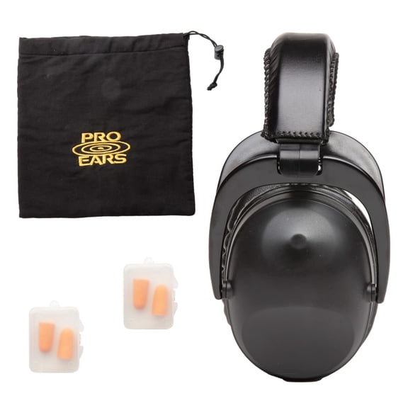 Pro Ears Ultra 26 MRI Kit, MRI-Safe Hearing Protection Earmuffs, Earplugs, and Storage Bag, NRR 26 dB