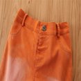 thumbnail image 4 of uublik Girls Bell Bottom Pants High Waisted Casual Loose Denim Pants Orange, Size 1T-6, 4 of 5